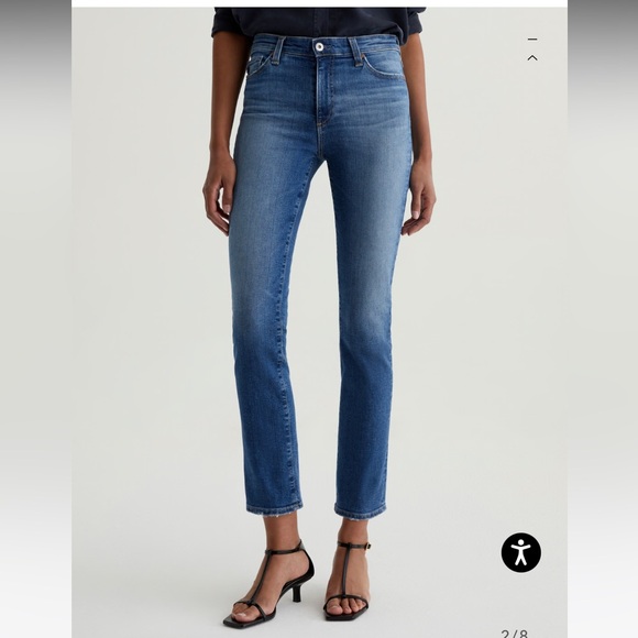 AG Denim Jeans Mari Crop High Rise Slim Straight - Picture 1 of 5